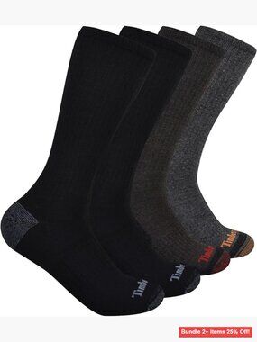4-Pack Comfort Crew Socks with Arch Support, Half Cushion